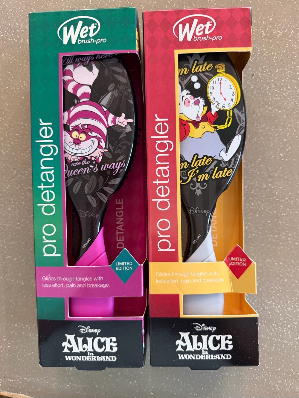 Disney Alice in Wonderland Wet Brush Pro Detangler Set – Pink & Yellow Accents